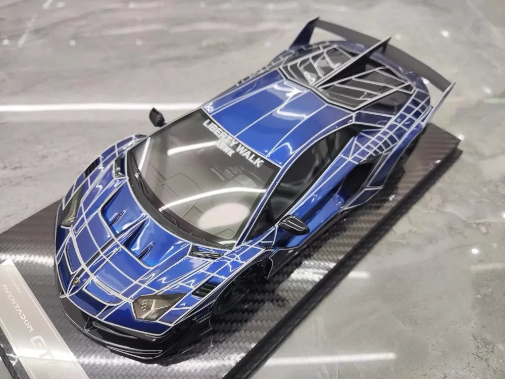 [VIP] 1:18 Lamborghini 2020 Aventador GT EVO Liberty Walk blu modellino di auto resina