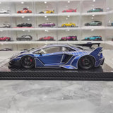 [VIP] 1:18 Lamborghini 2020 Aventador GT EVO Liberty Walk bleu voiture miniature Resin