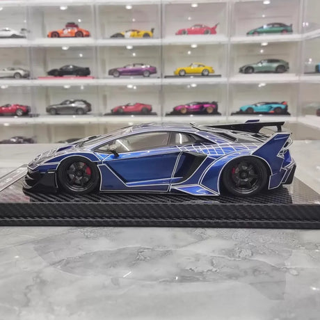 [VIP] 1:18 Lamborghini 2020 Aventador GT EVO Liberty Walk Blue Model Car Resin