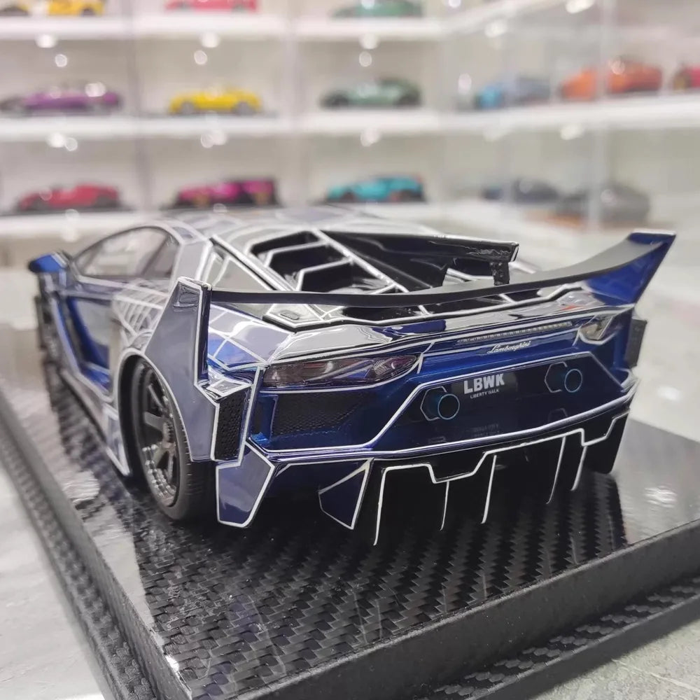 [VIP] 1:18 Lamborghini 2020 Aventador GT EVO Liberty Walk blu modellino di auto resina