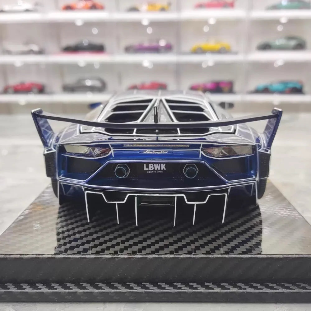 [VIP] 1:18 Lamborghini 2020 Aventador GT EVO Liberty Walk blu modellino di auto resina
