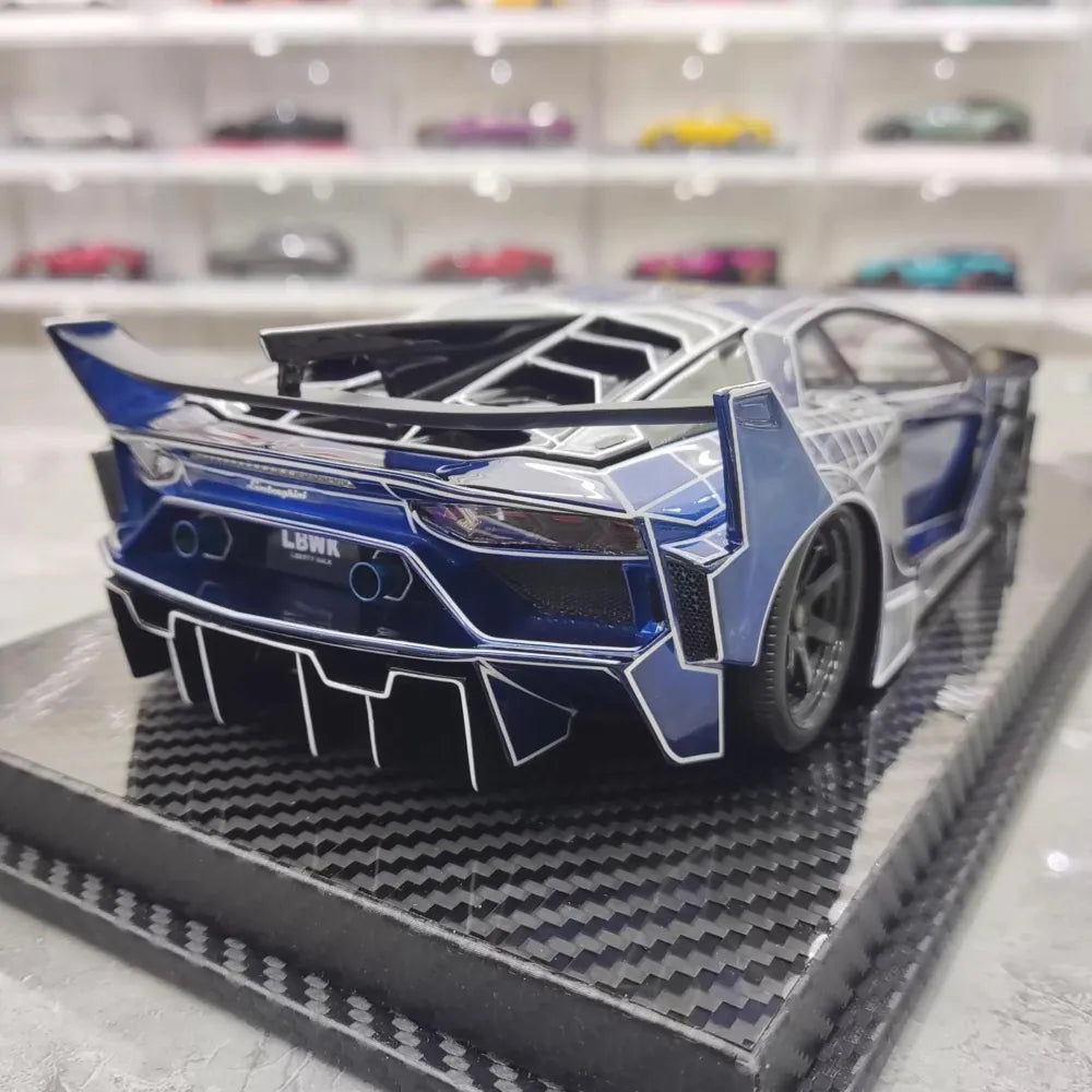[VIP] 1:18 Lamborghini 2020 Aventador GT EVO Liberty Walk blu modellino di auto resina