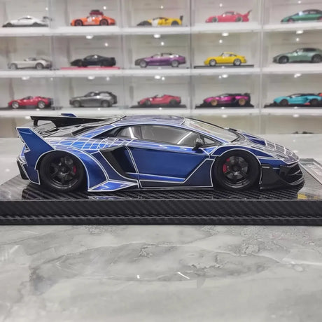 [VIP] 1:18 Lamborghini 2020 Aventador GT EVO Liberty Walk Blue Model Car Resin