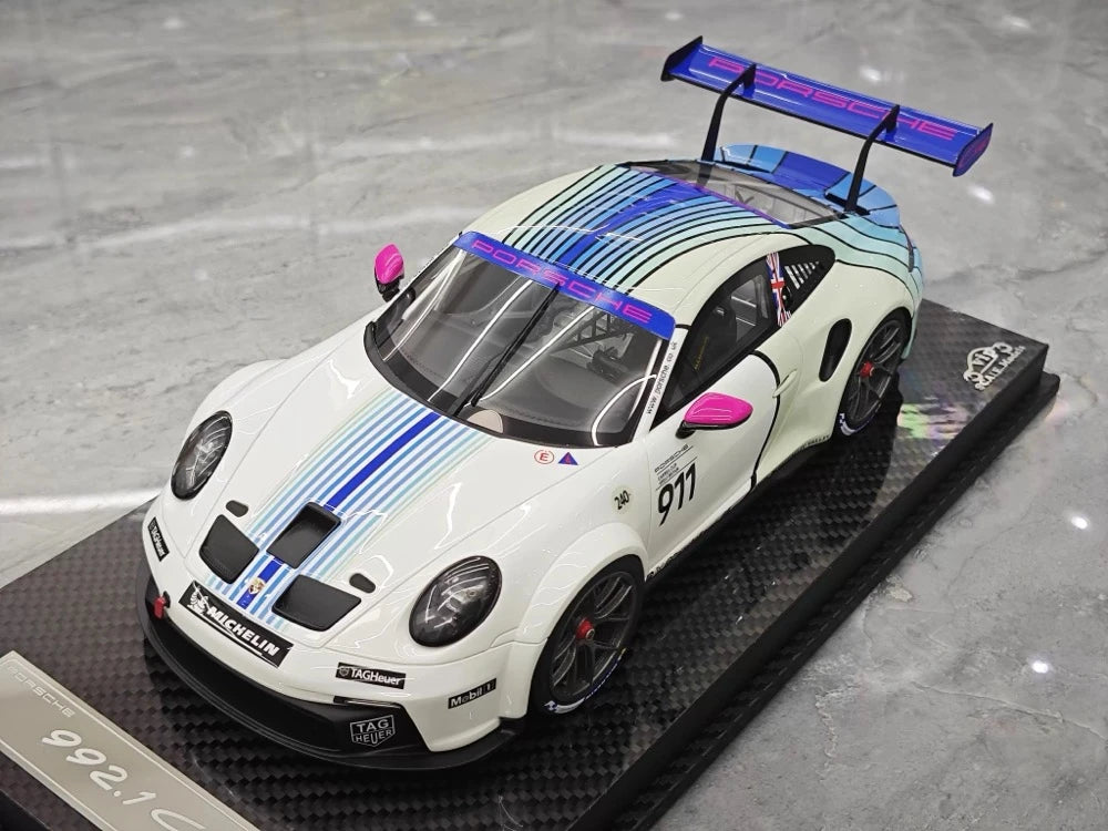 [VIP] 1:18 Porsche 2023 911 GT3 Cup Martini Heritage Concept Livery Model Car Resin