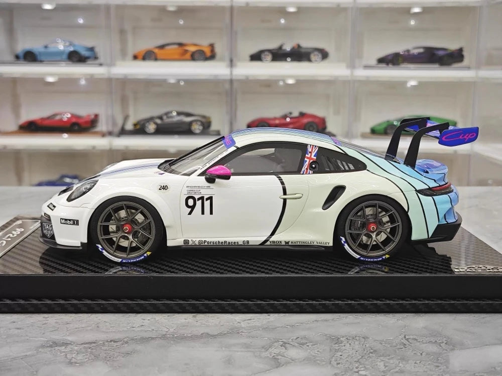 [VIP] 1:18 Porsche 2023 911 GT3 Cup Martini Heritage Concept Livery Model Car Resin