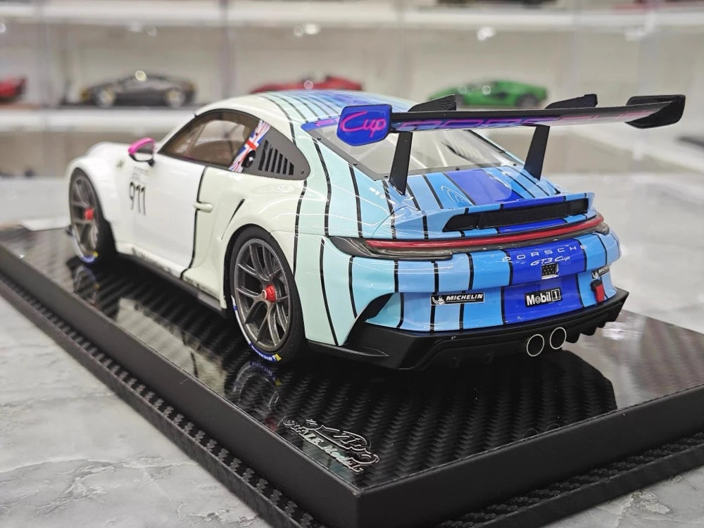 [VIP] 1:18 Porsche 2023 911 GT3 Cup Martini Heritage Concept Livery Model Car Resin