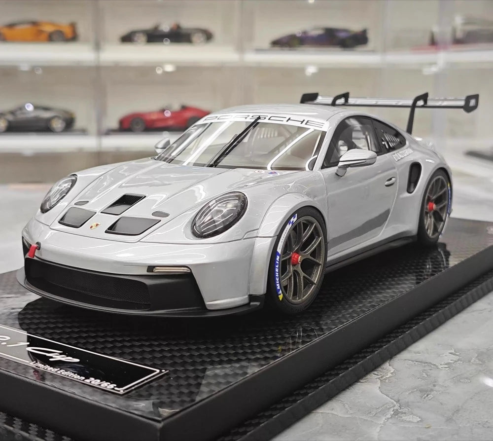 [VIP] 1:18 Porsche 2023 911 GT3 Cup Silver Model Car Resin