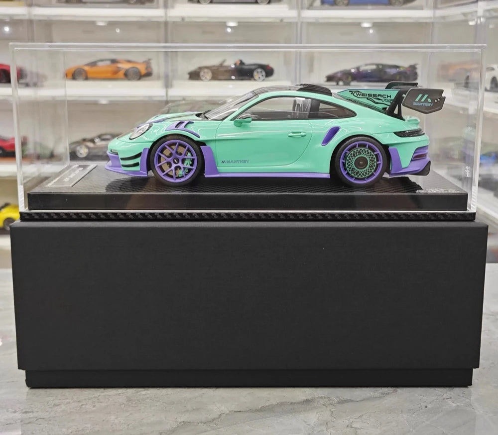[VIP] 1:18 Porsche 2023 911 GT3 RS Manthey Racing Tiffany bleu voiture miniature Resin