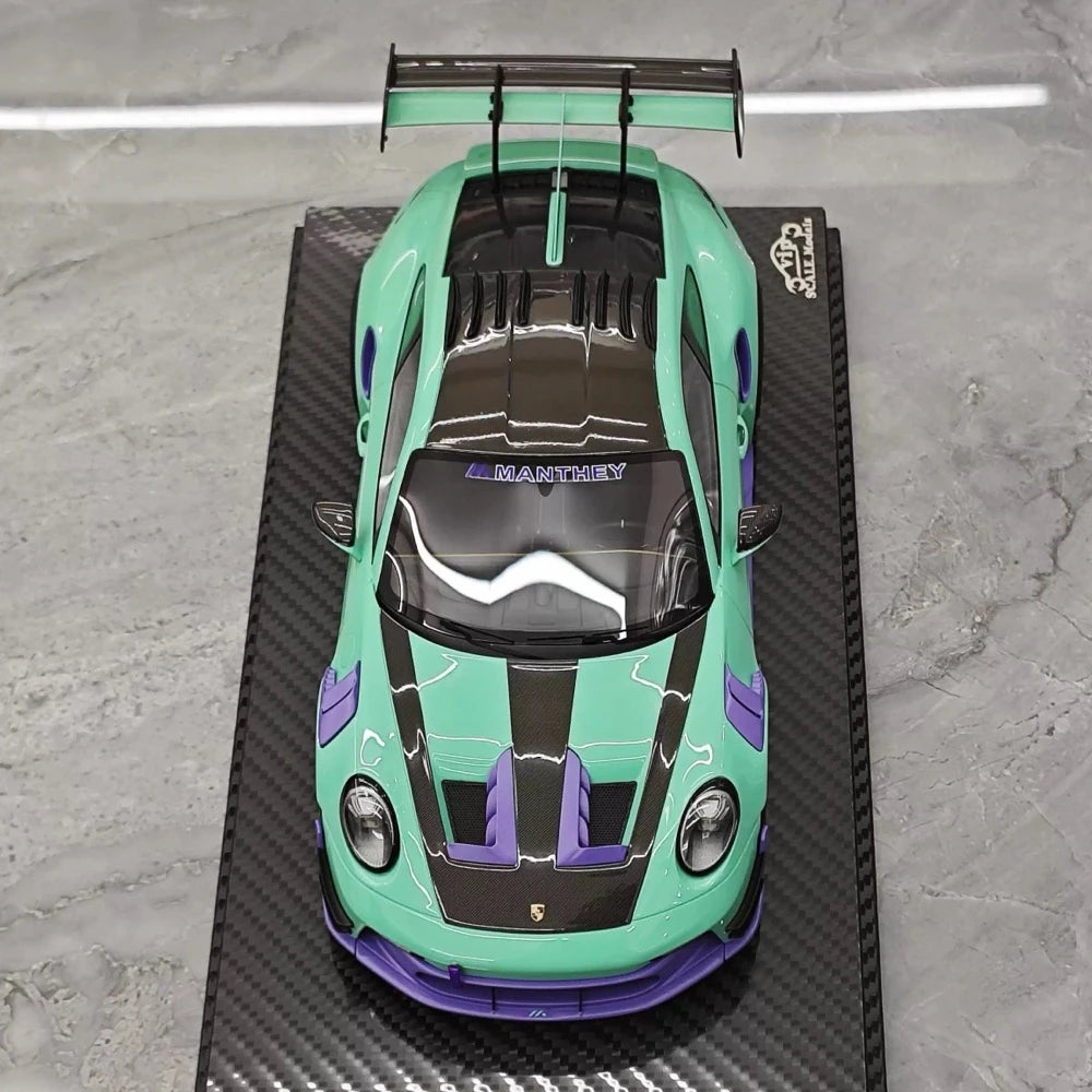 [VIP] 1:18 Porsche 2023 911 GT3 RS Manthey Racing Tiffany bleu voiture miniature Resin