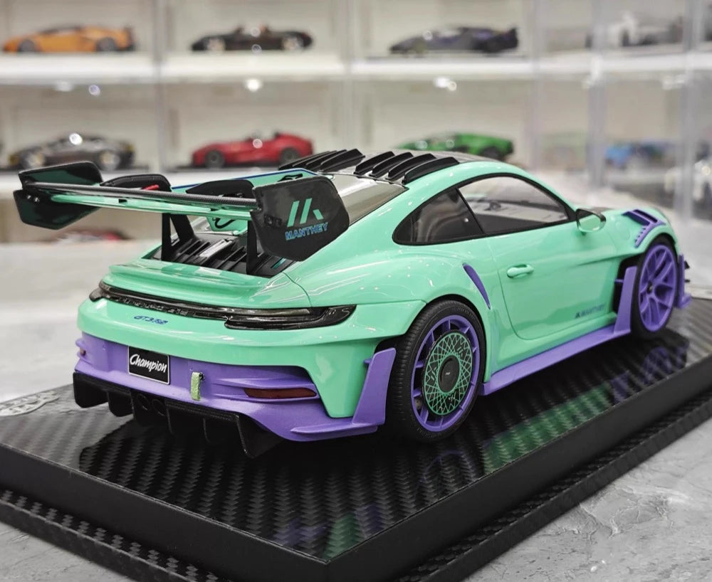 [VIP] 1:18 Porsche 2023 911 GT3 RS Manthey Racing Tiffany bleu voiture miniature Resin