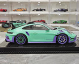 [VIP] 1:18 Porsche 2023 911 GT3 RS Manthey Racing Tiffany Blue Model Car Resin