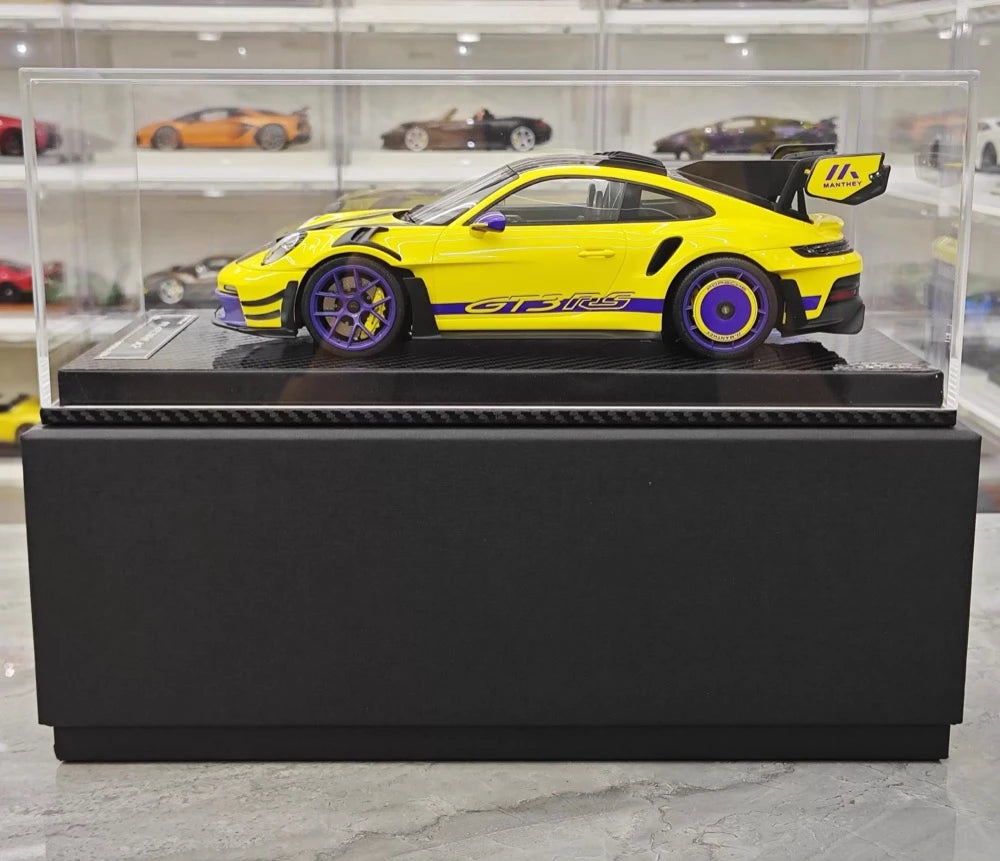 [VIP] 1:18 Porsche 2023 911 GT3 RS Manthey Racing Yellow Model Car Resin