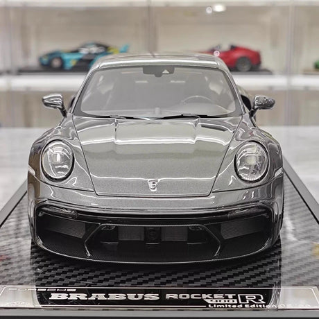 [VIP] 1:18 Porsche 2024 911 Turbo S Brabus Rocket 900R Deep Gray Model Car Resin