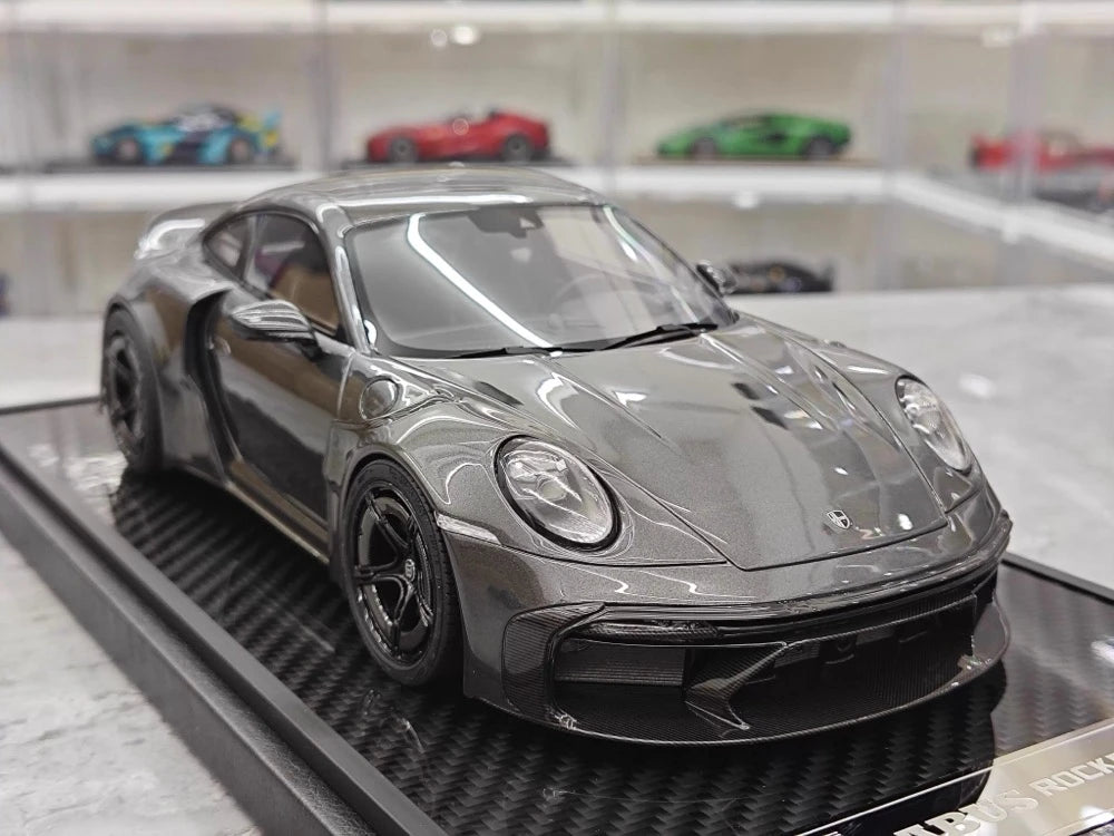 [VIP] 1:18 Porsche 2024 911 Turbo S Brabus Rocket 900R Deep Gray Model Car Resin