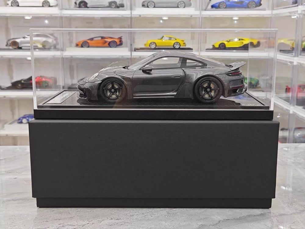 [VIP] 1:18 Porsche 2024 911 Turbo S Brabus Rocket 900R Deep Gray Model Car Resin
