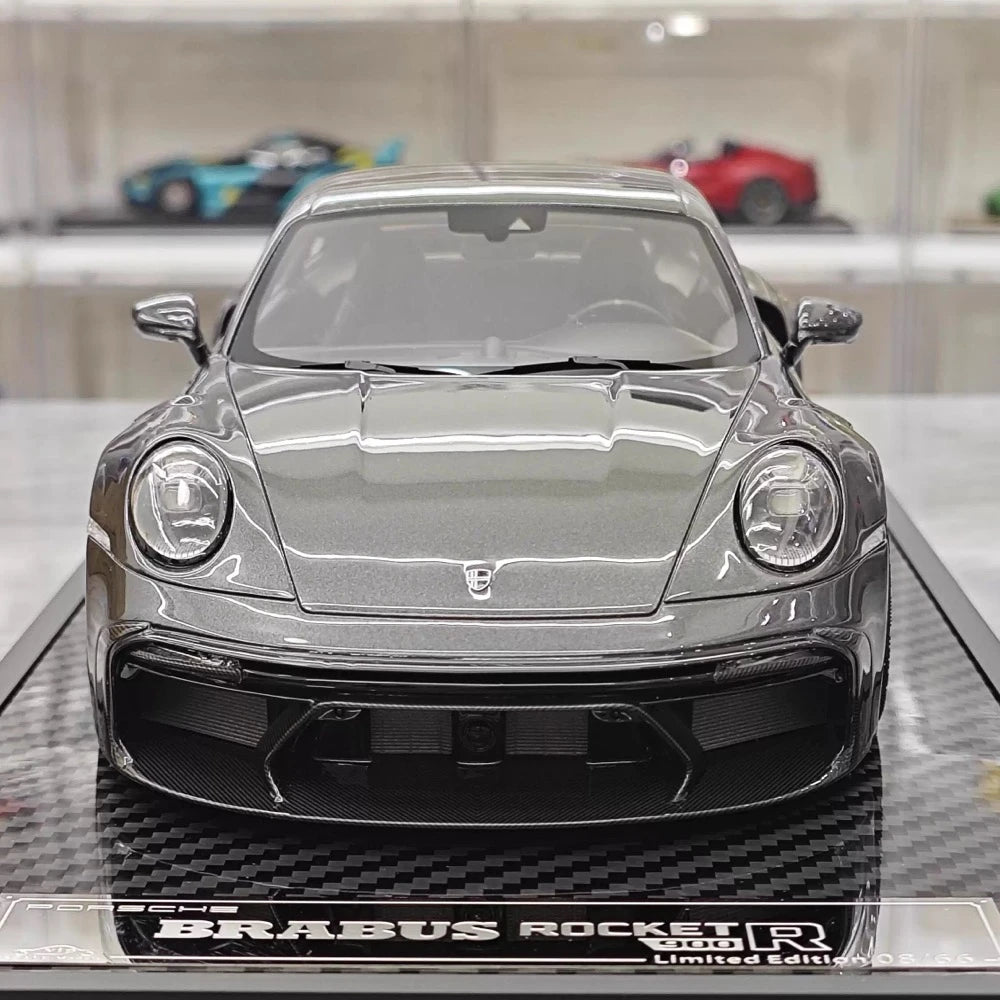 [VIP] 1:18 Porsche 2024 911 Turbo S Brabus Rocket 900R Deep grigio modellino di auto resina