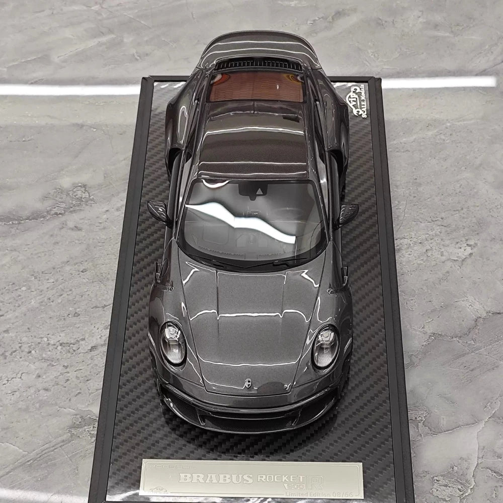 [VIP] 1:18 Porsche 2024 911 Turbo S Brabus Rocket 900R Deep grigio modellino di auto resina