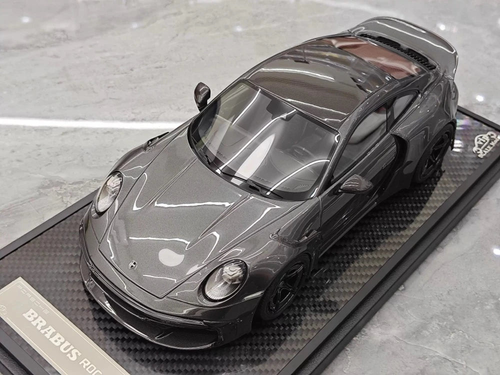 [VIP] 1:18 Porsche 2024 911 Turbo S Brabus Rocket 900R Deep Gray Model Car Resin