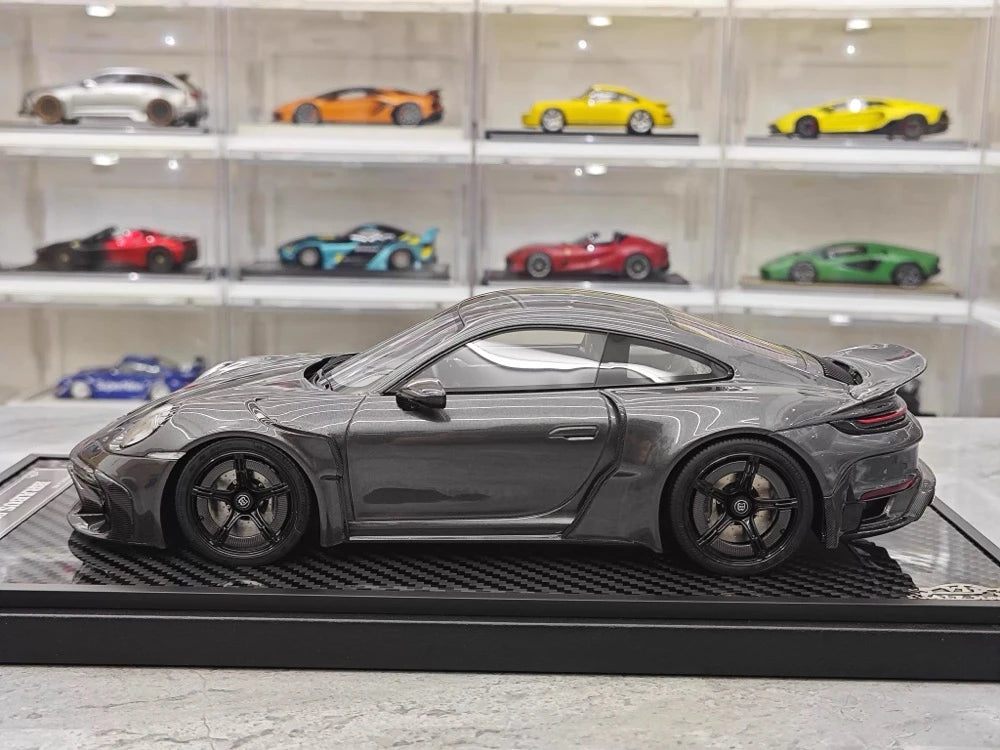 [VIP] 1:18 Porsche 2024 911 Turbo S Brabus Rocket 900R Deep grigio modellino di auto resina