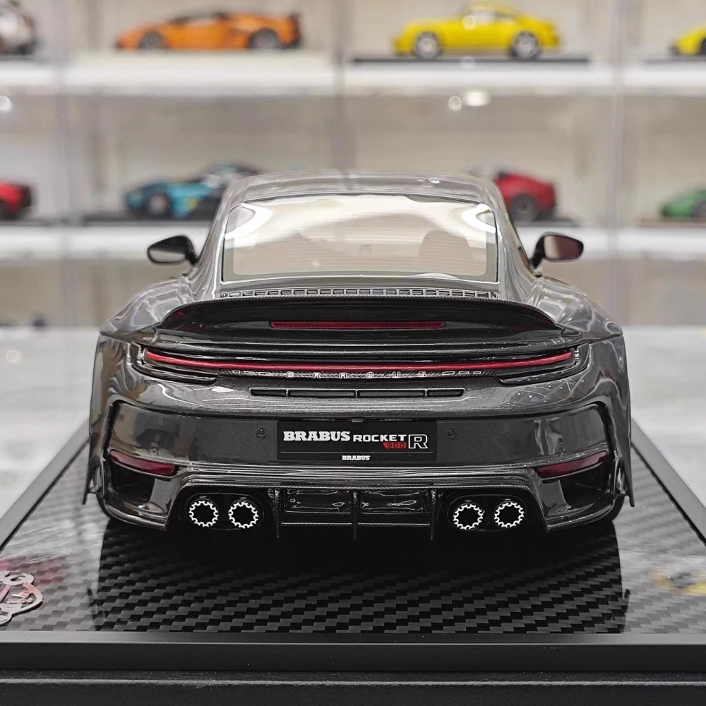 [VIP] 1:18 Porsche 2024 911 Turbo S Brabus Rocket 900R Deep grigio modellino di auto resina