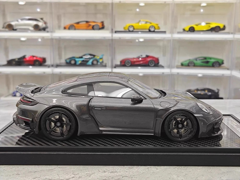 [VIP] 1:18 Porsche 2024 911 Turbo S Brabus Rocket 900R Deep Gray Model Car Resin
