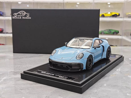 [VIP] 1:18 Porsche 2024 911 Turbo S Brabus Rocket 900R Glossy Blue Model Car Resin