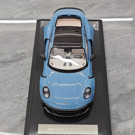 [VIP] 1:18 Porsche 2024 911 Turbo S Brabus Rocket 900R Glossy Blue Model Car Resin