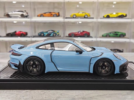 [VIP] 1:18 Porsche 2024 911 Turbo S Brabus Rocket 900R Glossy Blue Model Car Resin