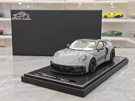 [VIP] 1:18 Porsche 2024 911 Turbo S Brabus Rocket 900R Glossy Gray Model Car Resin