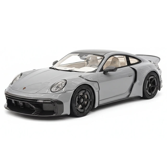 [VIP] 1:18 Porsche 2024 911 Turbo S Brabus Rocket 900R glanzend grijs modelauto Hars