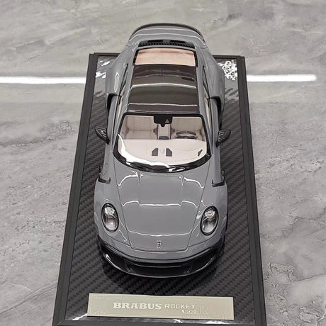 [VIP] 1:18 Porsche 2024 911 Turbo S Brabus Rocket 900R Glossy Gray Model Car Resin