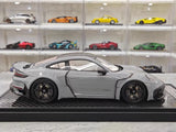 [VIP] 1:18 Porsche 2024 911 Turbo S Brabus Rocket 900R glanzend grijs modelauto Hars