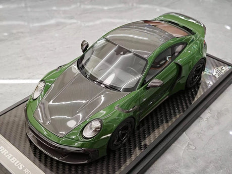 [VIP] 1:18 Porsche 2024 911 Turbo S Brabus Rocket 900R Glossy Green Model Car Resin