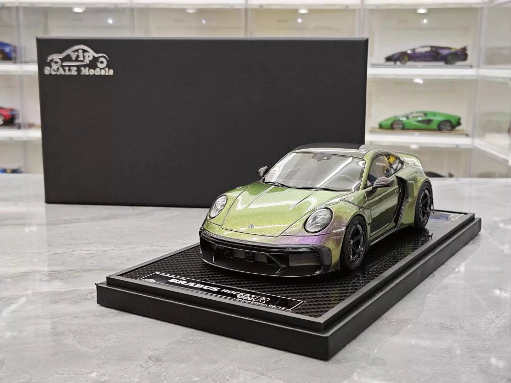 [VIP] 1:18 Porsche 2024 911 Turbo S Brabus Rocket 900R Gradient Model Car Resin