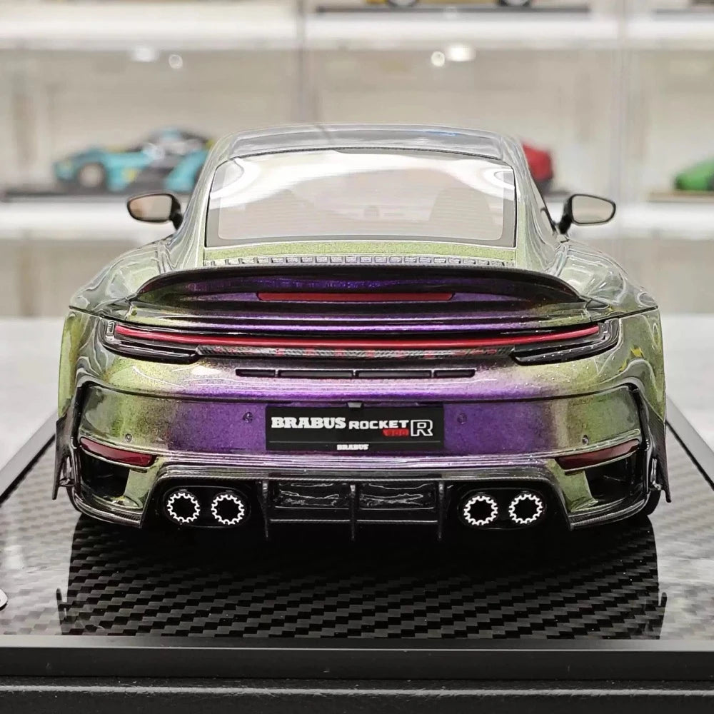 [VIP] 1:18 Porsche 2024 911 Turbo S Brabus Rocket 900R Gradient modellino di auto resina