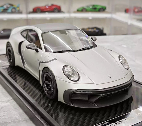 [VIP] 1:18 Porsche 2024 911 Turbo S Brabus Rocket 900R Matte Gray Model Car Resin