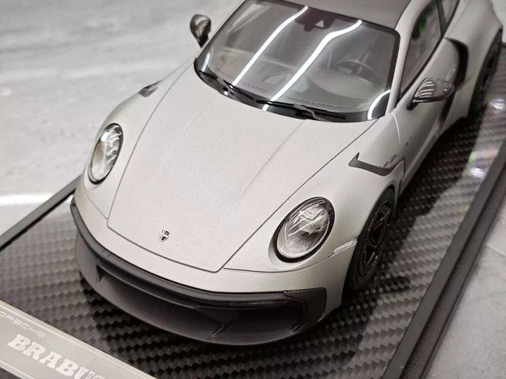 [VIP] 1:18 Porsche 2024 911 Turbo S Brabus Rocket 900R mat gris voiture miniature Resin