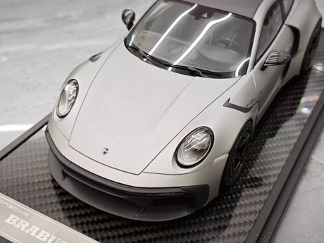 [VIP] 1:18 Porsche 2024 911 Turbo S Brabus Rocket 900R Matte Gray Model Car Resin