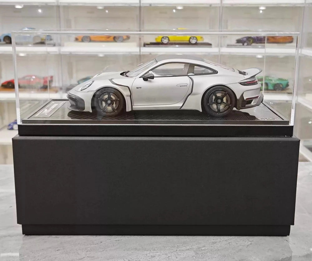 [VIP] 1:18 Porsche 2024 911 Turbo S Brabus Rocket 900R Matte grå modellbil resin