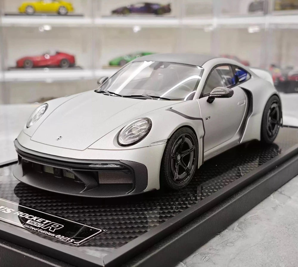 [VIP] 1:18 Porsche 2024 911 Turbo S Brabus Rocket 900R mat gris voiture miniature Resin