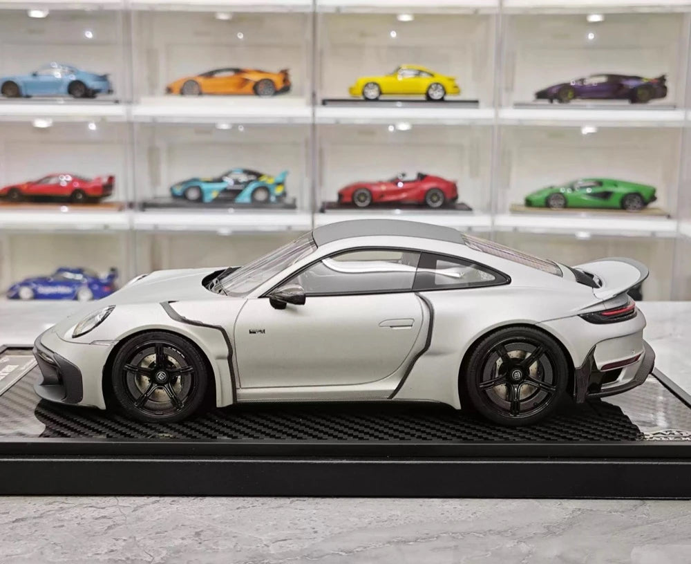 [VIP] 1:18 Porsche 2024 911 Turbo S Brabus Rocket 900R mat gris voiture miniature Resin