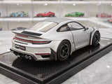 [VIP] 1:18 Porsche 2024 911 Turbo S Brabus Rocket 900R Matte grå modellbil resin