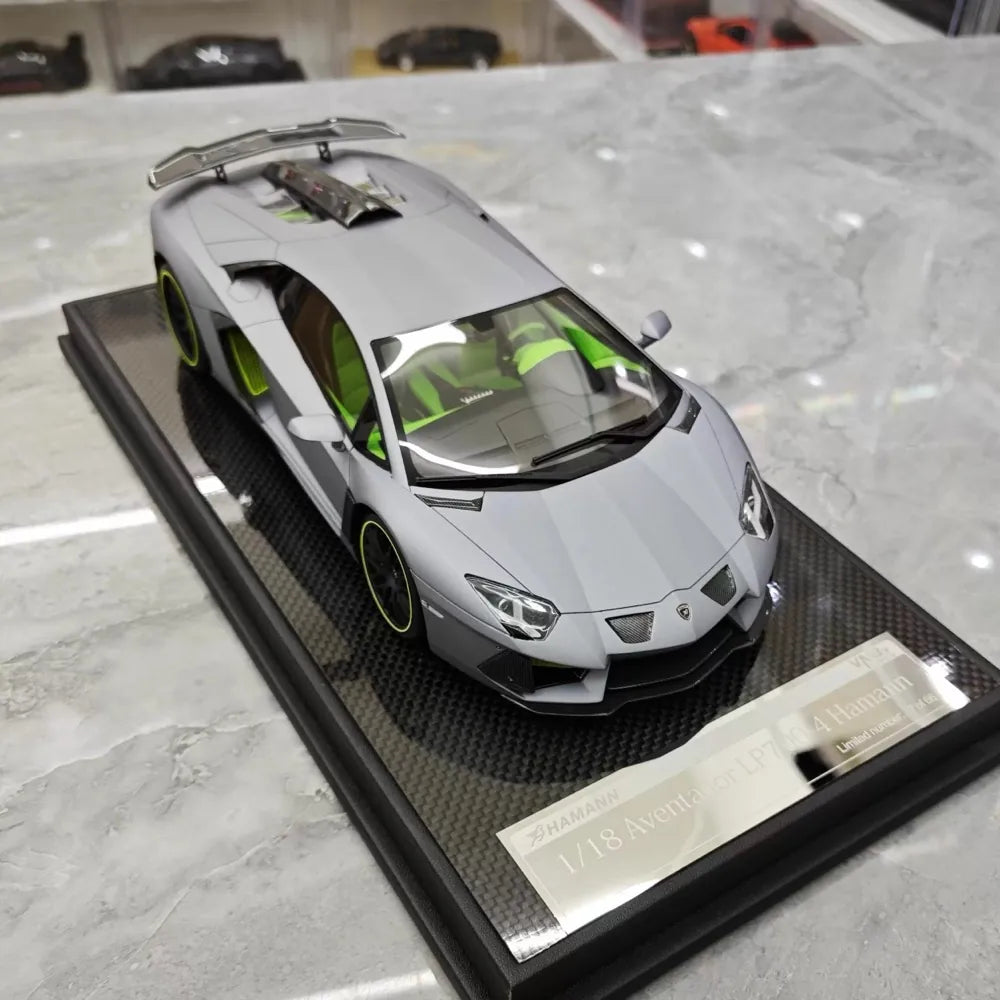 [VMB] 1:18 Lamborghini 2012 Aventador LP700-4 Hamann grigio modellino di auto resina