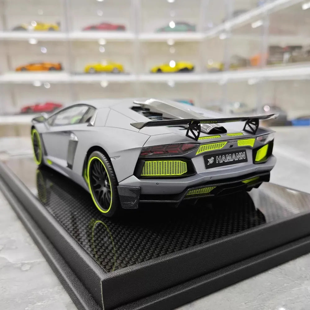 [VMB] 1:18 Lamborghini 2012 Aventador LP700-4 Hamann grigio modellino di auto resina