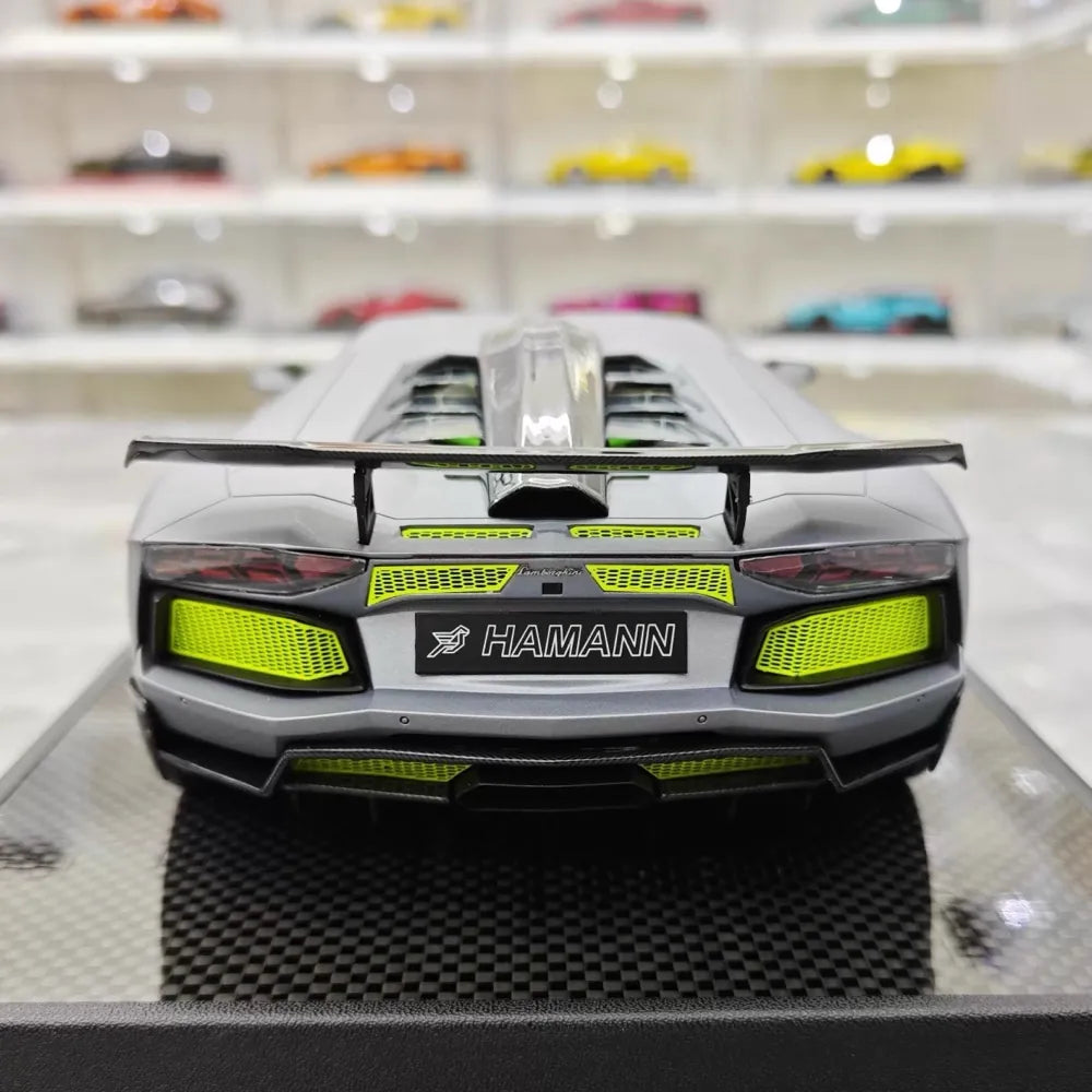 [VMB] 1:18 Lamborghini 2012 Aventador LP700-4 Hamann grigio modellino di auto resina
