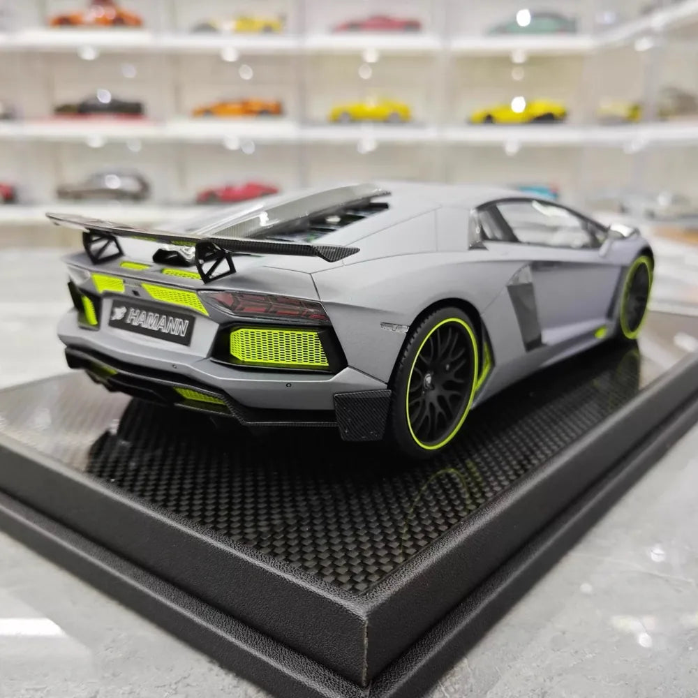 [VMB] 1:18 Lamborghini 2012 Aventador LP700-4 Hamann grigio modellino di auto resina