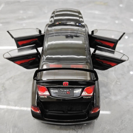 [WELL] 1:18 Honda 2007 Civic Type R FD2 Black Model Car Die-Cast