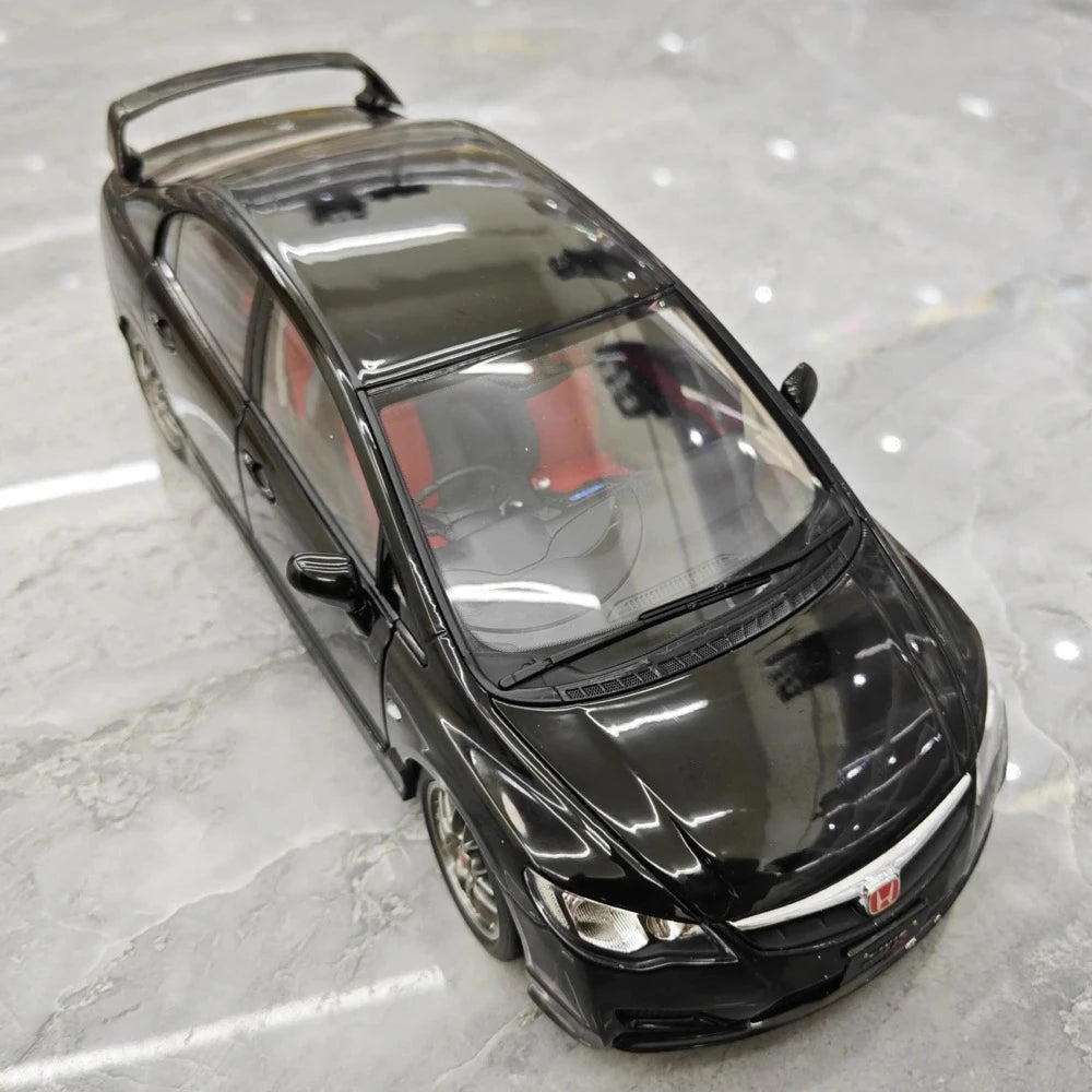 [WELL] 1:18 Honda 2007 Civic Type R FD2 Black Model Car Die-Cast
