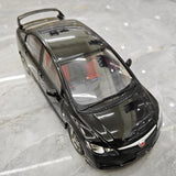 [WELL] 1:18 Honda 2007 Civic Type R FD2 Black Model Car Die-Cast