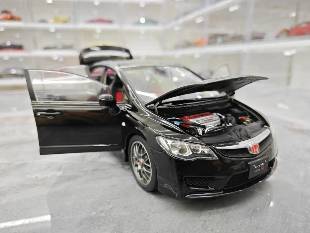 [WELL] 1:18 Honda 2007 Civic Type R FD2 Black Model Car Die-Cast